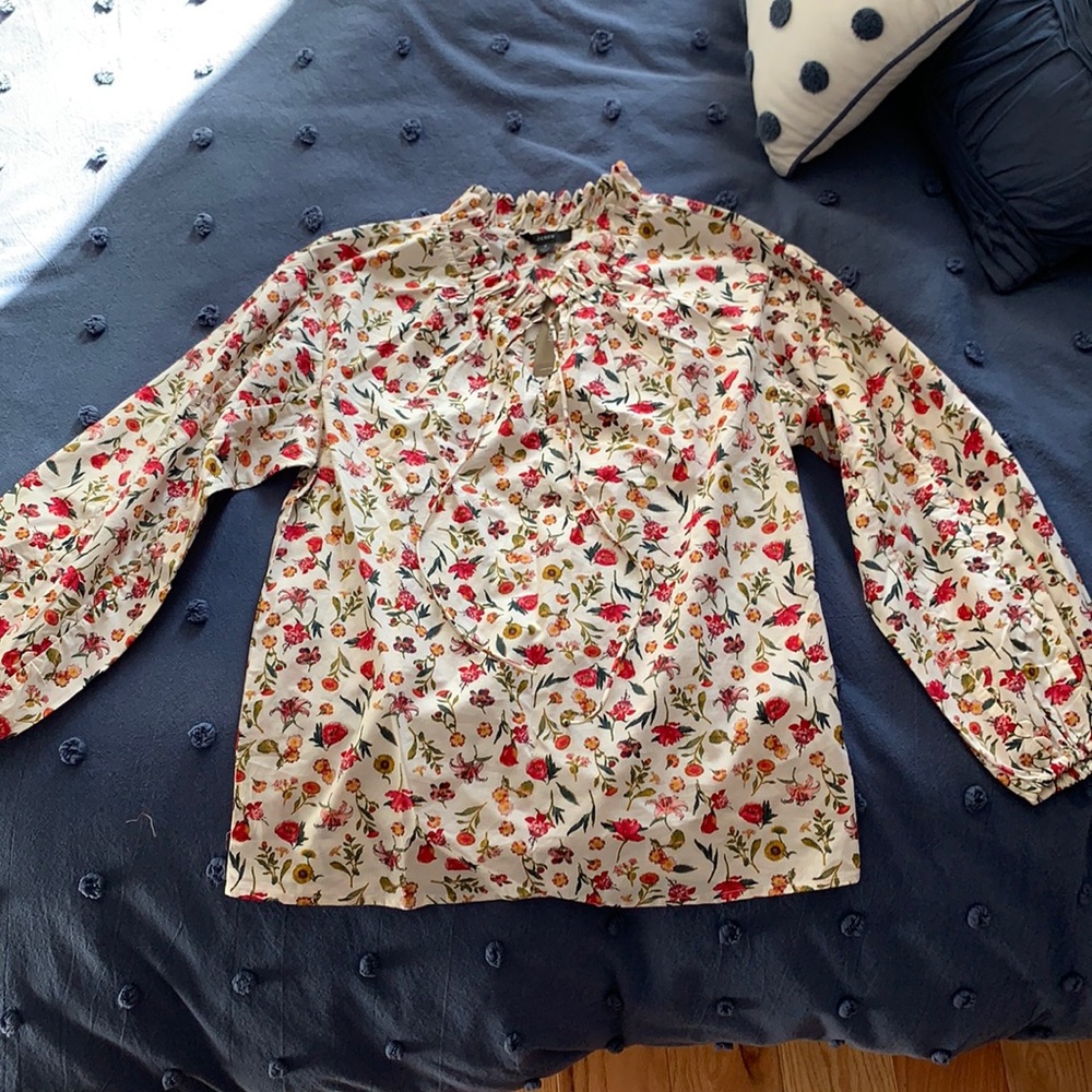 J Crew floral print blouse